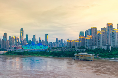 中国重庆江北区城市建筑风光