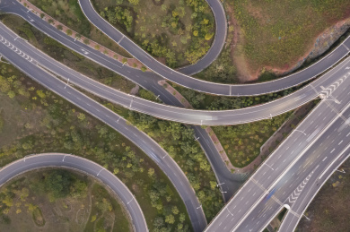 航拍城市高速立交桥