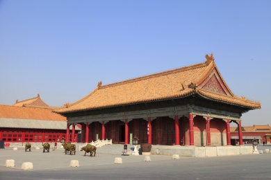 中国北京故宫博物院中的武备馆.