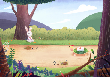 龟兔赛跑中兔子贪睡被乌龟慢慢赶上