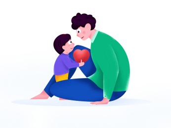 父爱如山， 手绘扁平人物场景创意概念插画