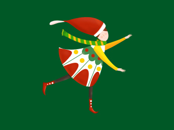 圣诞节跳舞的小姑娘