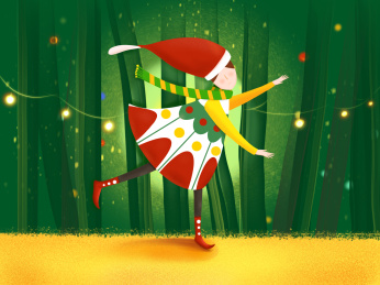 圣诞节跳舞的小姑娘