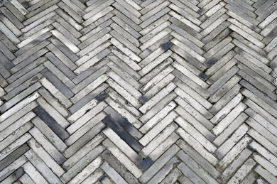 中式园林青砖拼贴铺设的路面花纹