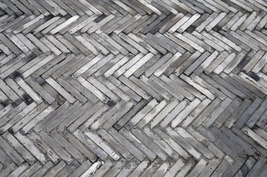 中式园林青砖拼贴铺设的路面花纹