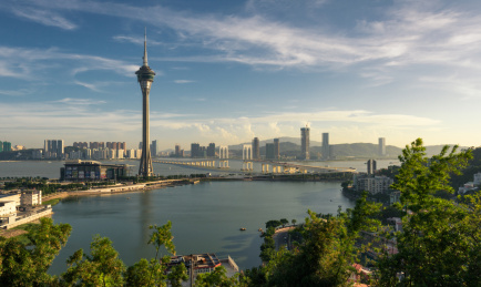 中国澳门旅游观光塔城市风光