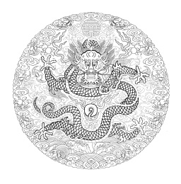 龙补团形纹样 龙 龙补