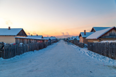 冬季漠河北红村、北极村自然风光