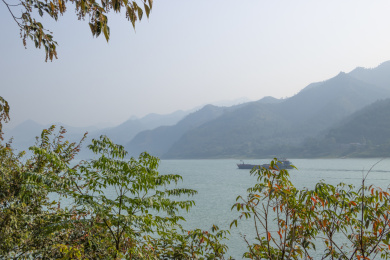 中国广东西江羚羊峡古道风景区山水与小船