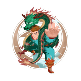 身上盘青色龙的人
