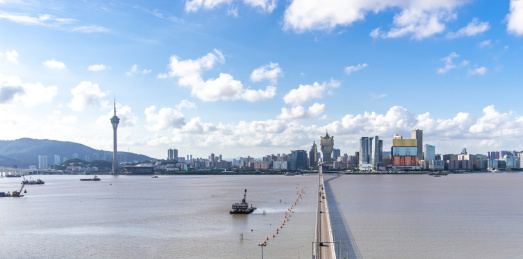 中国澳门城市建筑风光天际线