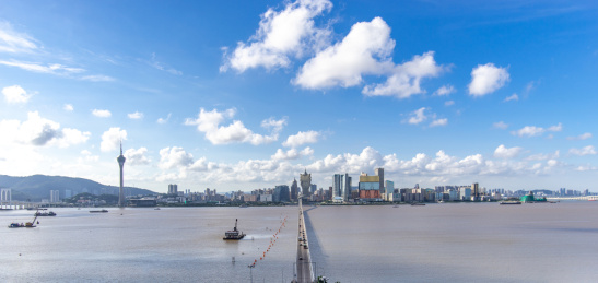 中国澳门城市建筑风光天际线