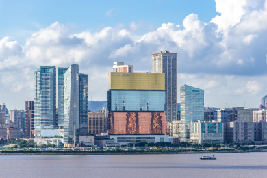 中国澳门城市建筑风光天际线