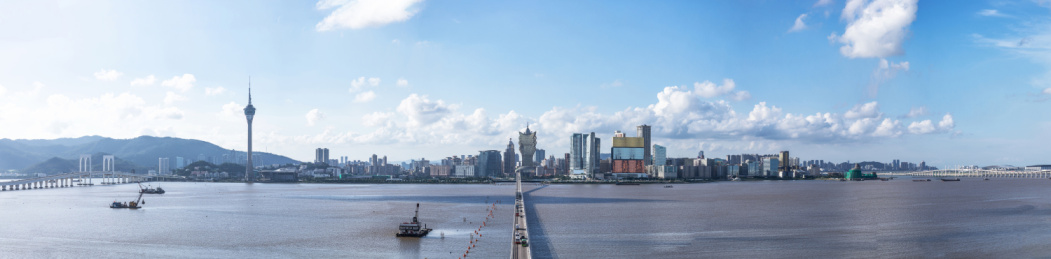 中国澳门城市建筑风光天际线