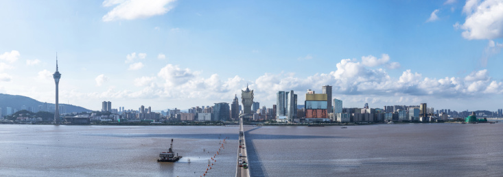 中国澳门城市建筑风光天际线