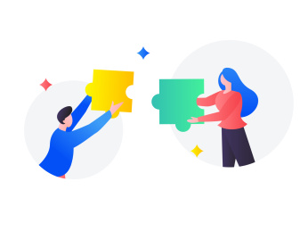 协作的明星团队 矢量扁平人物场景创意概念插画