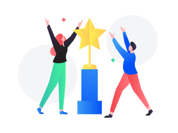 协作的明星团队 矢量扁平人物场景创意概念插画