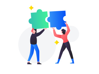 协作的明星团队 矢量扁平人物场景创意概念插画