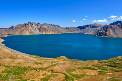 中国吉林长白山景区天池风光