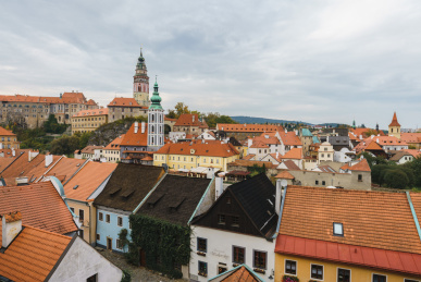 捷克克鲁姆洛夫小镇秋季风景
