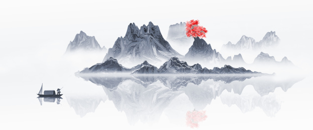 新中式意境山水背景装饰画