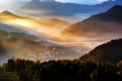 中国江西省上饶市婺源县江岭风景区