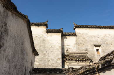 安徽黄山宏村精美的徽派建筑艺术