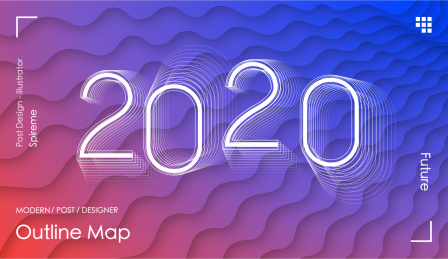 2020年矢量背景海报
