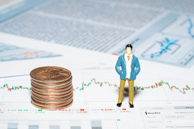 金融微距小人国小人财经投资理财行情分析解析概念