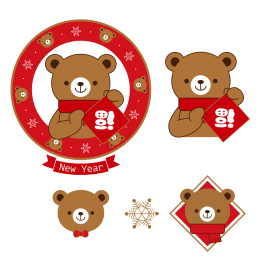 新年福到小熊矢量素材