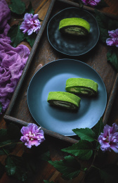 欧式抹茶蛋糕卷