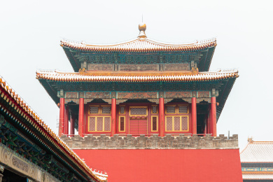 下雪后的中国北京故宫博物院建筑