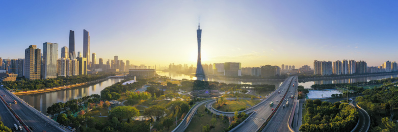 航拍中国广东省广州市城市风光