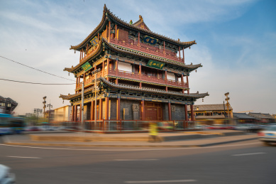 中国山西省大同鼓楼建筑风光
