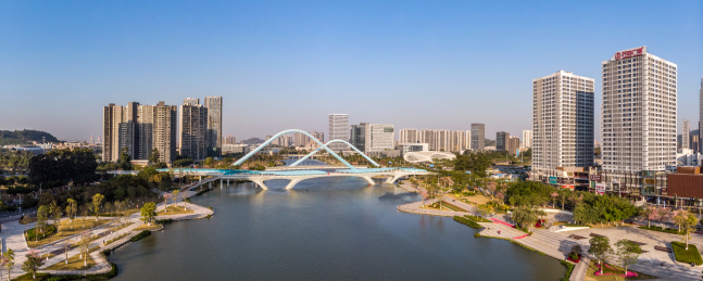 中国广州南沙自贸区城市建筑风光