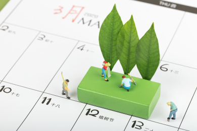 2020年春天植树节在日历上种树