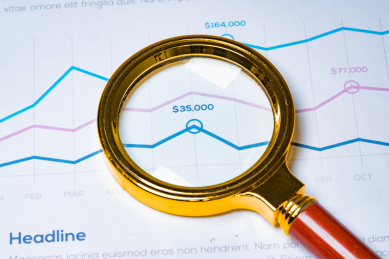 金融图表放大镜分析解析股票股市投理财走势趋势