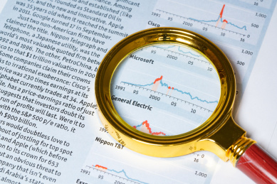 金融图表放大镜分析解析股票股市投理财走势趋势