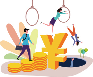 金融消费贷款诈骗概念矢量插画