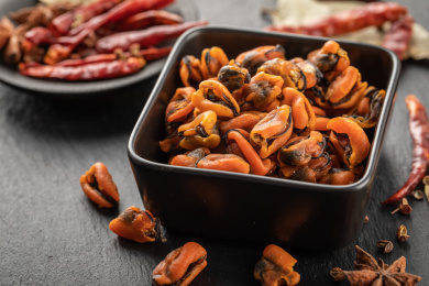 天然的海产品青口贝淡菜干