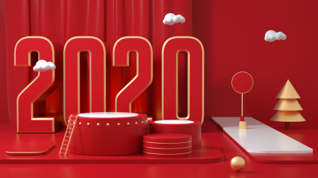 2020三维风格彩色产品展台创意图