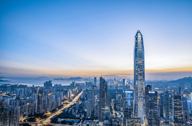 中国深圳福田CBD建筑城市夜景天际线