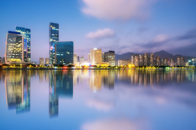福州金融区现代建筑夜景