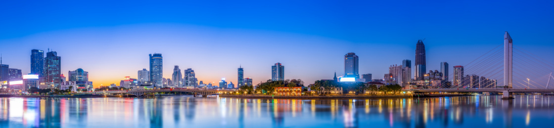 宁波三江口风光夜景