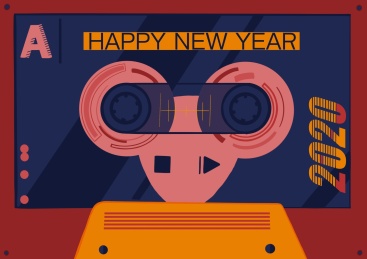 2020鼠年音乐创意插画