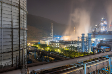 钢铁企业夜晚场景