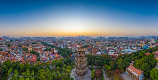 中国福建省泉州市老城区开元寺风光