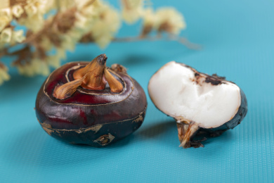 保健蔬菜水果荸荠马蹄摆放在桌面上