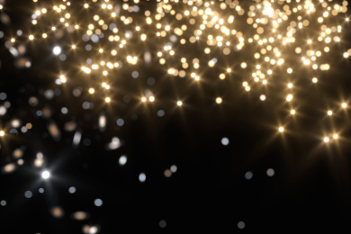 宝石与金色闪耀发光的光点背景 三维渲染