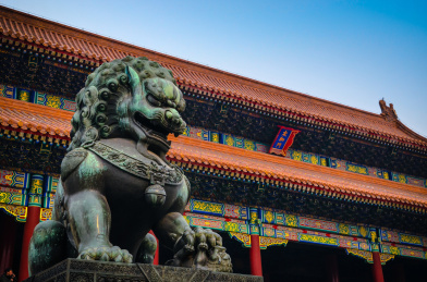 中国北京故宫文物铜狮